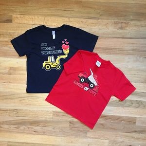 (2) Toddler boy Valentine’s Day t-shirts.